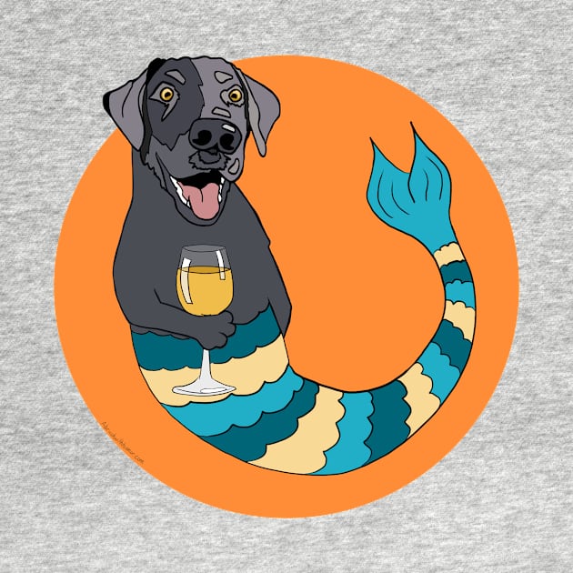 Friday the Black Lab Mermutt by abrushwithhumor